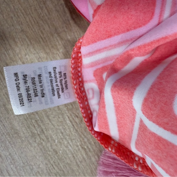 NWT Cabana Life Spring Regatta Off-the-Shoulder Smocked Dress Coverup Coral XL - Picture 9 of 16